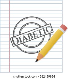 Diabetic drawn with pencil strokes