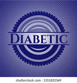 Diabetic emblem with denim texture
