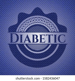 Diabetic emblem with jean texture. Vector Illustration. Detailed.