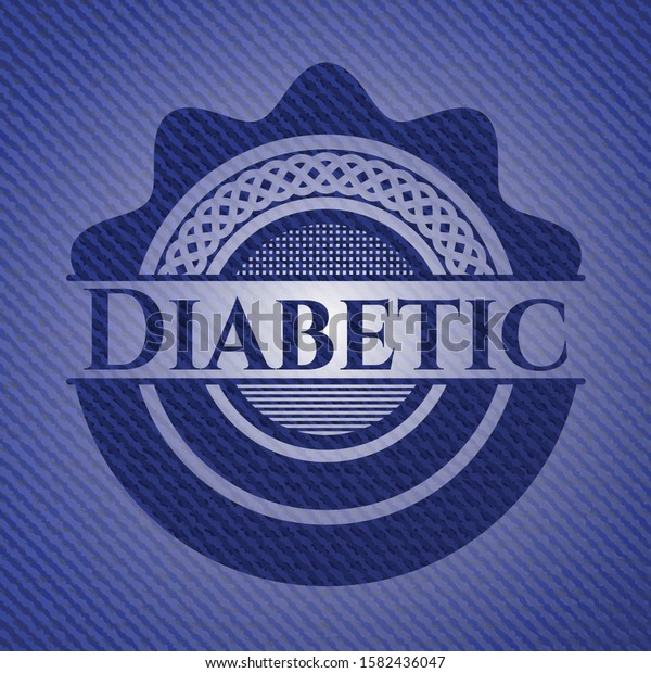 Diabetic Emblem Jean Texture Vector Illustration Stock Vector (Royalty