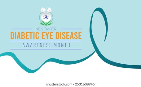 Diabetic eye disease awareness month is observed every year on November. Medical Healthcare Awareness concept. background, placard, banner template Vector illustration design.