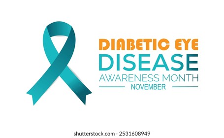 Der Monat des Bewusstseins für diabetische Augenkrankheiten wird jedes Jahr im November beobachtet. Medical Healthcare Awareness Konzept. Hintergrund, Plakat, Bannervorlage Vektorgrafik-Design.