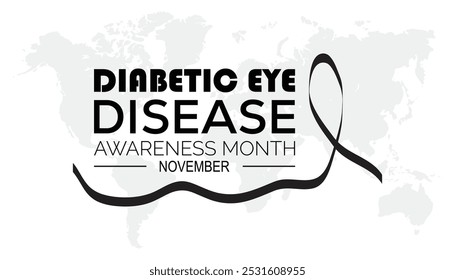 Der Monat des Bewusstseins für diabetische Augenkrankheiten wird jedes Jahr im November beobachtet. Medical Healthcare Awareness Konzept. Hintergrund, Plakat, Bannervorlage Vektorgrafik-Design.