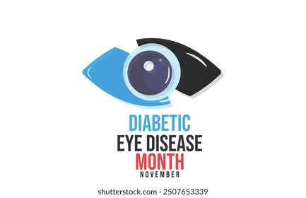 Diabetic Eye Disease Month. background, banner, card, poster, template. Vector illustration.