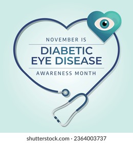 Diabetic Eye Disease Month vector design template good for celebration usage. diabetic eye vector illustration. flat design. vector eps 10.