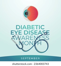 Diabetic Eye Disease Month vector design template good for celebration usage. diabetic eye vector illustration. flat design. vector eps 10.