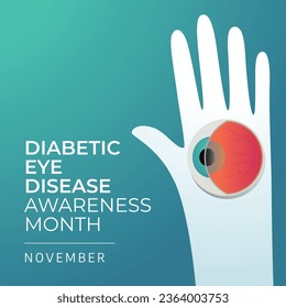 Diabetic Eye Disease Month vector design template good for celebration usage. diabetic eye vector illustration. flat design. vector eps 10.