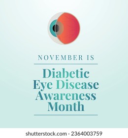 Diabetic Eye Disease Month vector design template good for celebration usage. diabetic eye vector illustration. flat design. vector eps 10.