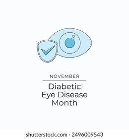 Diabetic Eye Disease Month vector design template good for celebration usage. Diabetic Eye Disease Month design. Continuous line drawing. eps 10.