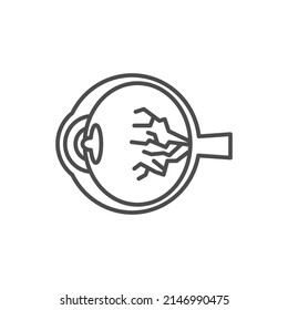 Icono de línea ocular diabética. signo de estilo lineal para concepto móvil y diseño web. Icono vector de contorno de retinopatía diabética. Símbolo, ilustración del logotipo. Gráficos vectoriales