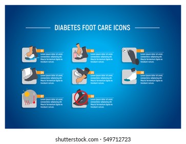 diabetic feet care icons