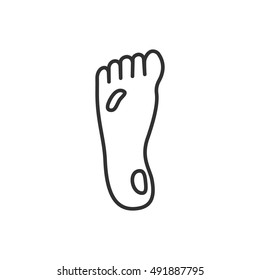 Diabetic foot, linear icon. foot with ulcers