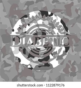 Diabetic on grey camo texture