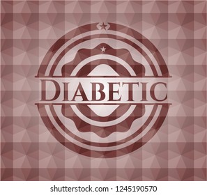 Diabetic red geometric pattern emblem. Seamless.