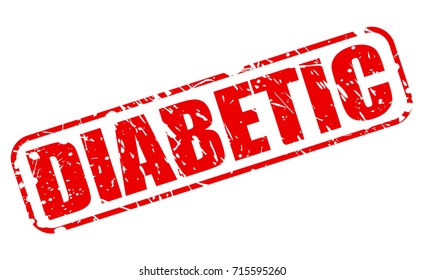 DIABETIC red stamp text on white