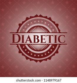 Diabetic retro style red emblem