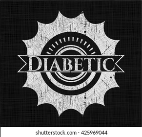 Diabetic written with chalkboard texture