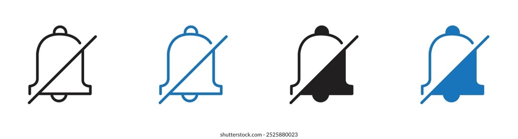 Diable notfication icon linear graphics set vector in black