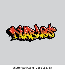 Diablos graffiti Vektormarkierung Buchstabenwort Text Street Art