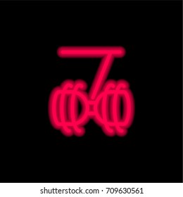 Diabolo red glowing neon ui ux icon. Glowing sign logo vector