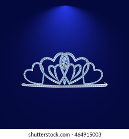 diadem corona feminine wedding with light stone