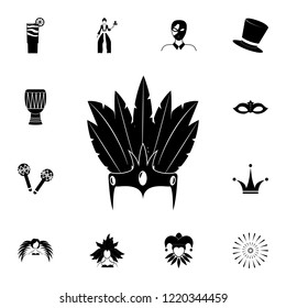 Diadem with feathers icon. Detailed set of carnival masks icons. Premium quality graphic design icon. One of the collection icons for websites, web design, mobile app on white background