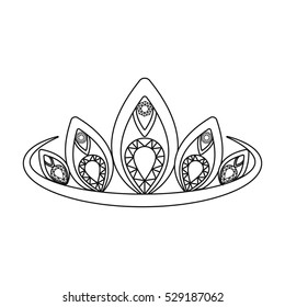Diadem icon in outline style isolated on white background. Jewelry and accessories symbol stock vector illustration.