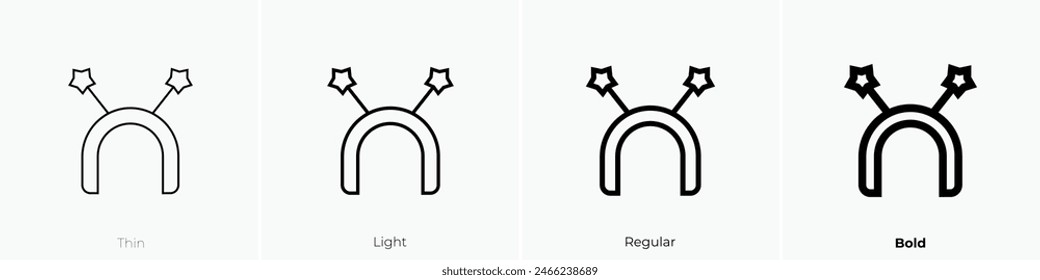 diadem icon. Thin, Light Regular And Bold style design isolated on white background