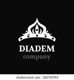 Diadem  logo vector silhouette icon.
