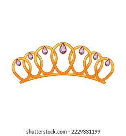 diadem tiara crown cartoon. diadem tiara crown sign. isolated symbol vector illustration