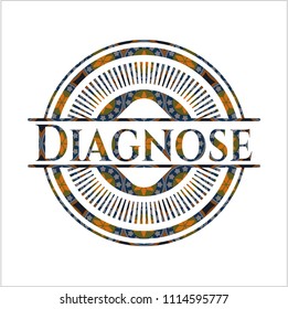 Diagnose arabesque emblem background. arabic decoration.