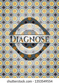 Diagnose arabesque style badge. arabic decoration.