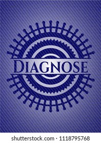 Diagnose badge with denim texture