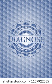 Diagnose blue hexagon badge.