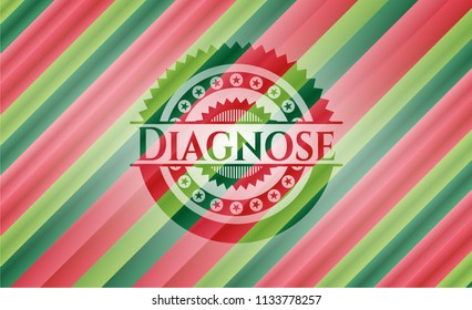 Diagnose christmas colors emblem.