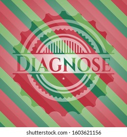 Diagnose christmas colors style badge. Vector Illustration. Detailed.
