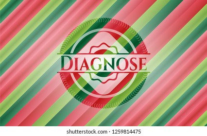 Diagnose christmas emblem background.
