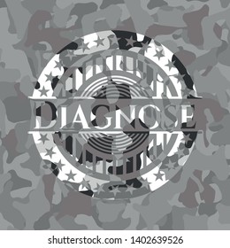 Diagnose on grey camo texture