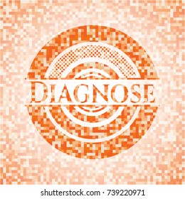 Diagnose orange mosaic emblem with background