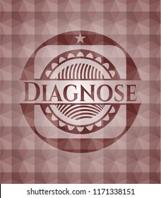 Diagnose red seamless geometric badge.
