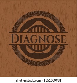 Diagnose wooden emblem. Vintage.