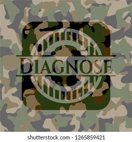 Diagnose written on a camouflage texture