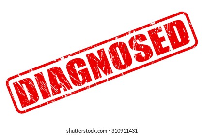 DIAGNOSED red stamp text on white