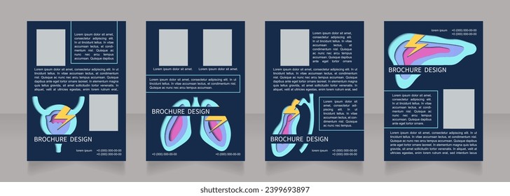 Diagnosing bladder disorders blank brochure layout design. Vertical poster template set with empty copy space for text. Premade corporate reports collection. Editable flyer paper pages