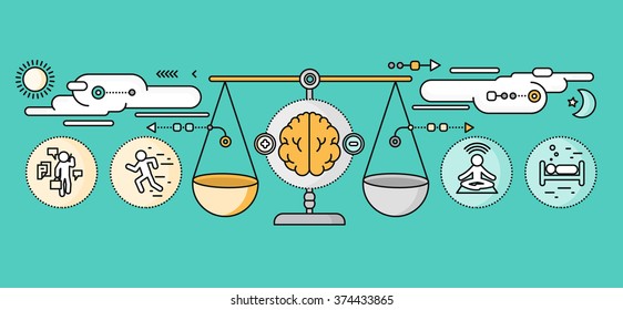 Diagnosis of brain psychology flat design. Psychiatry therapy, disorder and meditation, emotion stress, human mind health, intellect and medicine, mental and neurology. Set of thin, lines icons