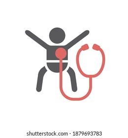 Icono de línea de diagnóstico para niños. Señales vectoriales.