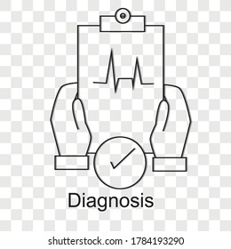 Diagnosis concept on transparency background. Creative idea design. Flat vector illustration for template, brochure or presentation.