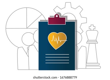 Diagnosis  concept on white background. Creative idea design. Flat vector illustration for template, brochure or presentation.