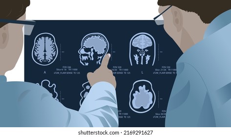 Diagnosis of diseases of the brain, magnetic resonance imaging (MRI) Diagnosis of neurodegenerative diseases in a patient Medical diagnosis of diseases of the brain