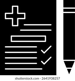 Diagnosis Glyph Vector Icon Design